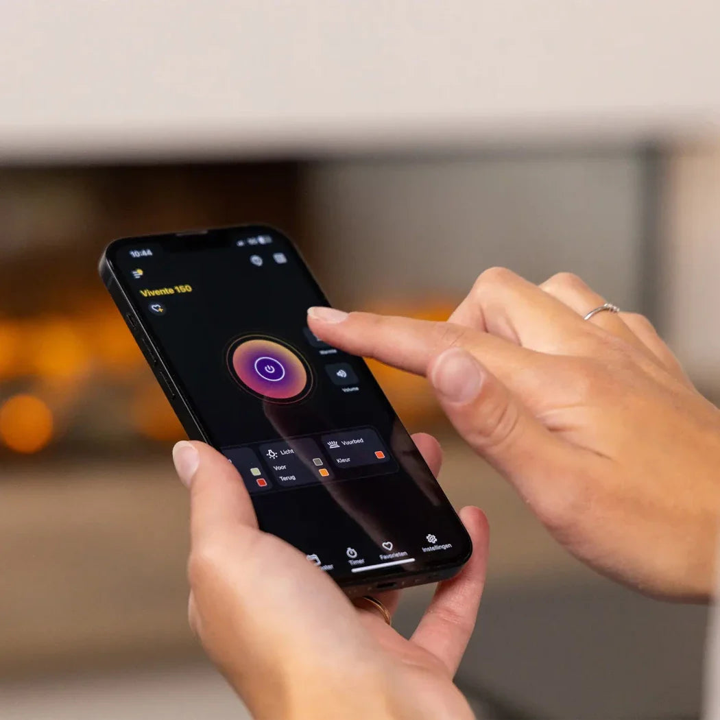 Șemineu Electric Încorporat Vivente Plus 75 - Vizualizare Flacără pe 1, 2 sau 3 Laturi, Termostat și Senzor de Mișcare