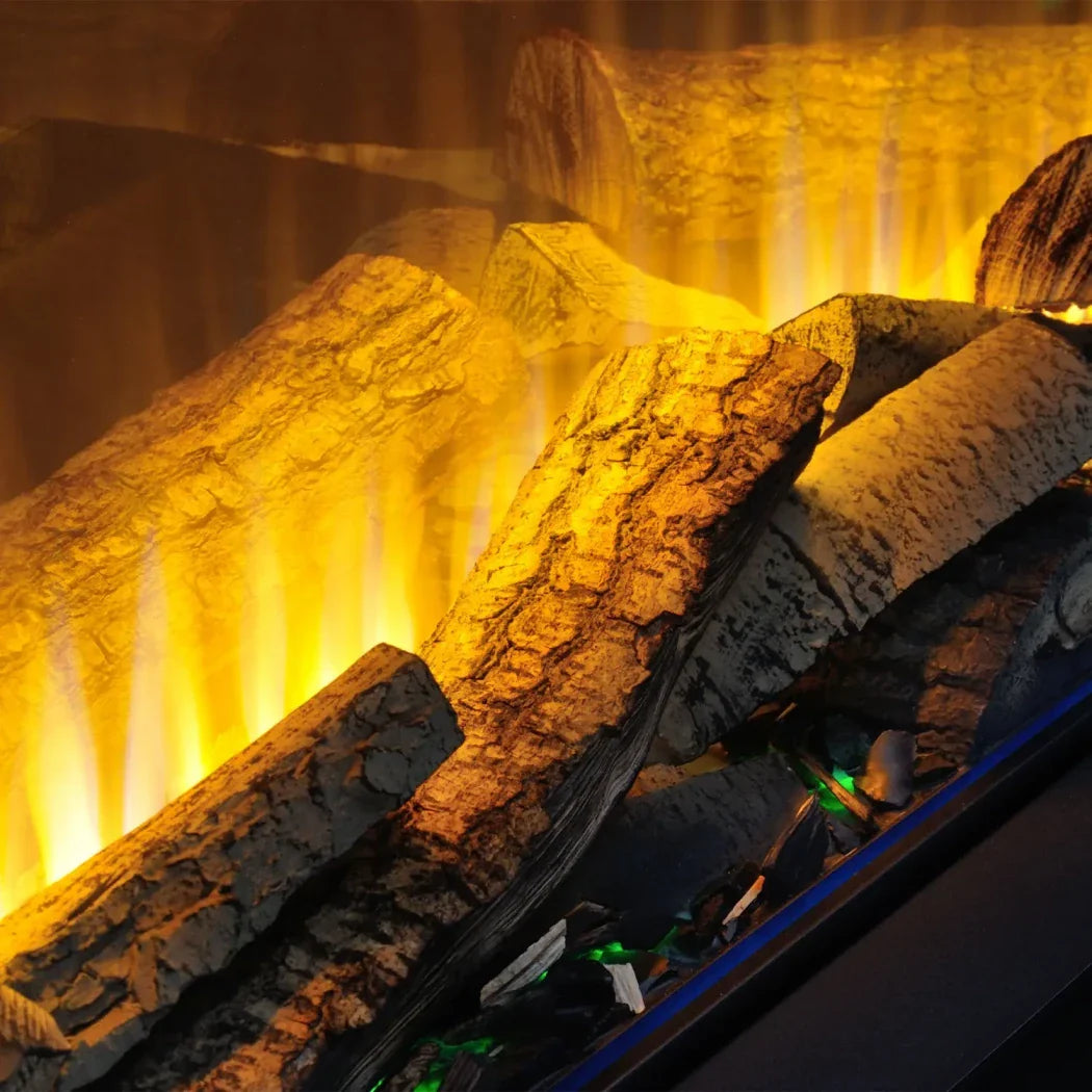 Șemineu Electric Încorporat Vivente Plus 75 - Vizualizare Flacără pe 1, 2 sau 3 Laturi, Termostat și Senzor de Mișcare