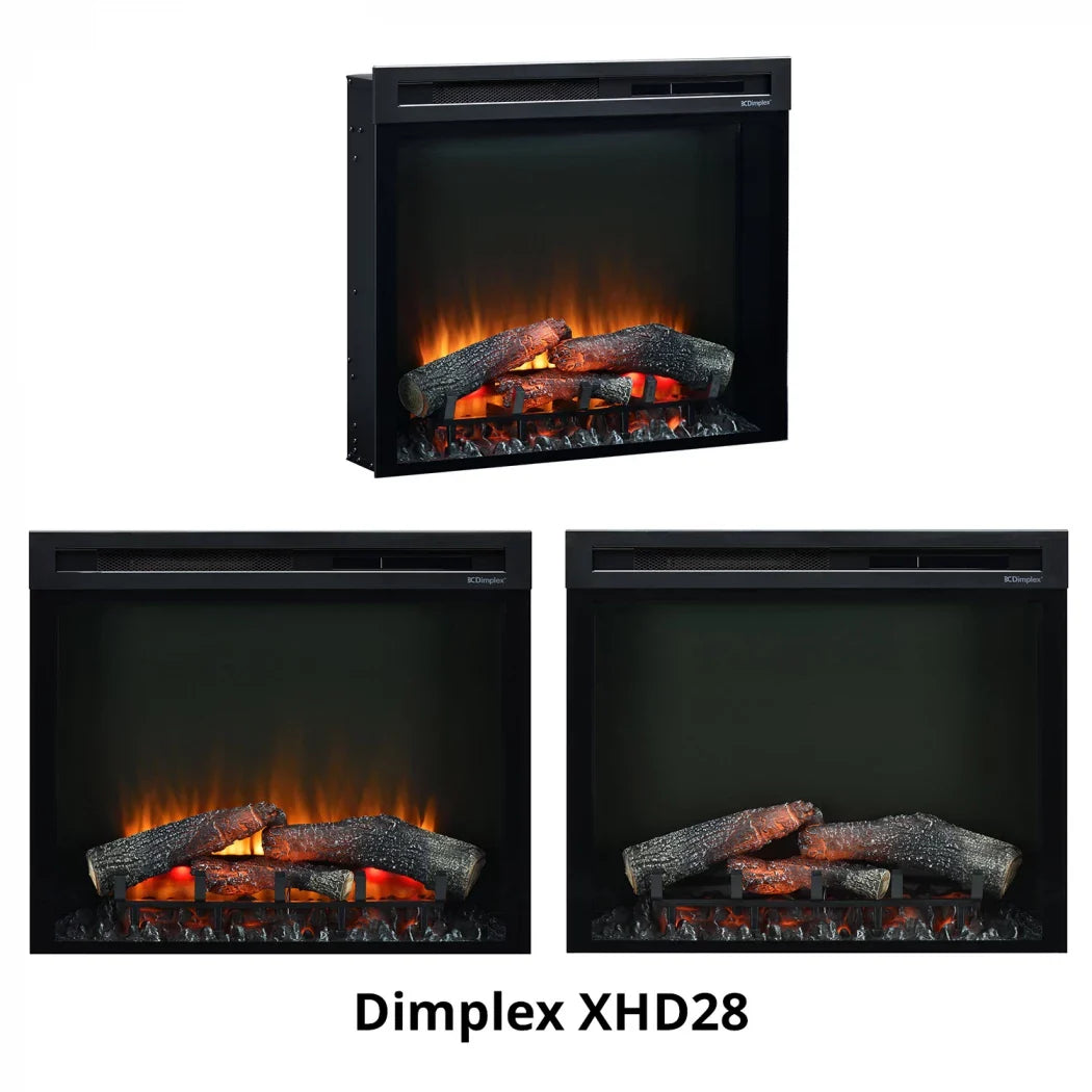 Șemineu Electric XDH - Negru, Insert Recesabil cu Încălzire Termostatată