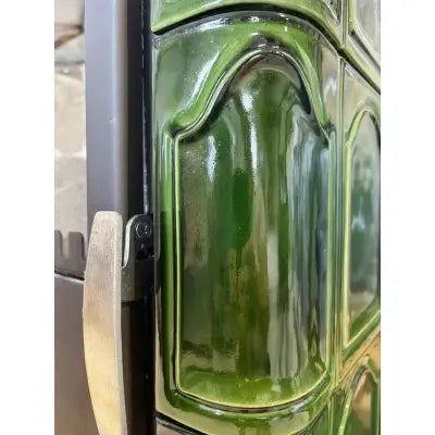 Soba pe lemne Domofire Piccolino, 6 kW, cu plita de gatit, verde, teracota