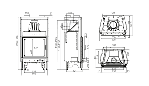 Focar semineu Austroflamm 65×57 K 2.0