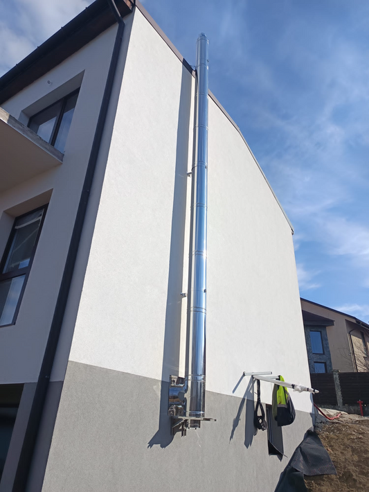 Coş de fum inox izolat