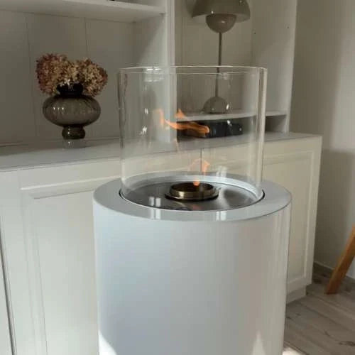 Șemineu Manual Dualis Alb - Versatil pentru Interior și Exterior