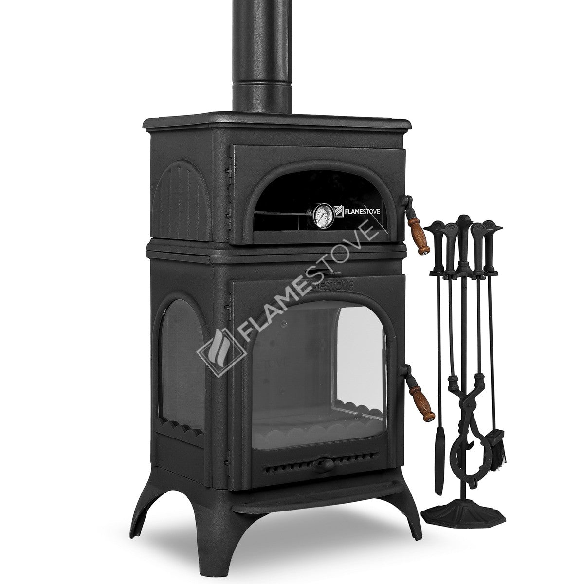 Aragaz Lux FS-024 cu Sticlă Modena, Putere 18.33 kW, Eficiență Ridicată pentru Lemn și Cărbune, Sticlă Schott Robax