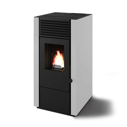 Sobă Peleți 2.5-9.5 KW - MARISA ALB - 2 Ventilatoare