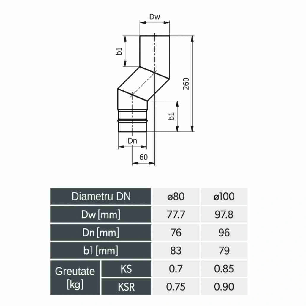 Deviere tip S tubulatura premium fi 80 / S60