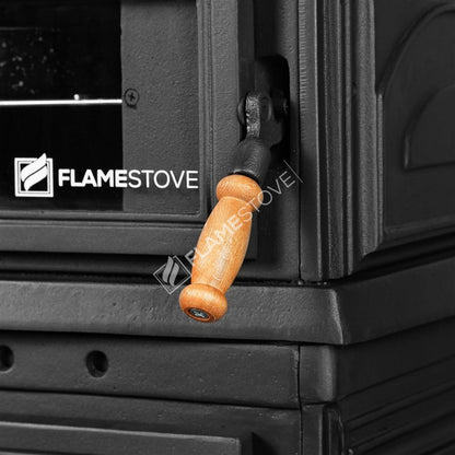 FS-044 Sobă Verticală Clasic Retro cu Cuptor | Eficiență Ridicată pe Lemn și Cărbuni, Sticlă Schott Robax, Termostat Cuptor