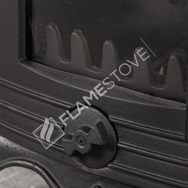 Soba Lux FS-054 din fontă cu sticlă pe 3 laturi și 55% eficiență - Încălzește 70 m², sticlă Schott Robax, emailată