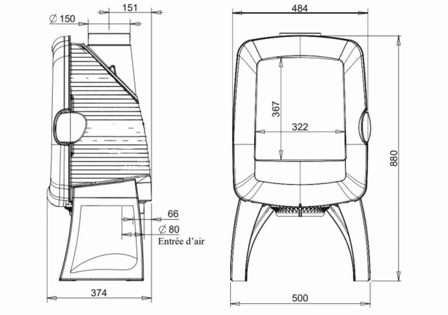 Soba fonta Elo M 5kW - ardere etansa