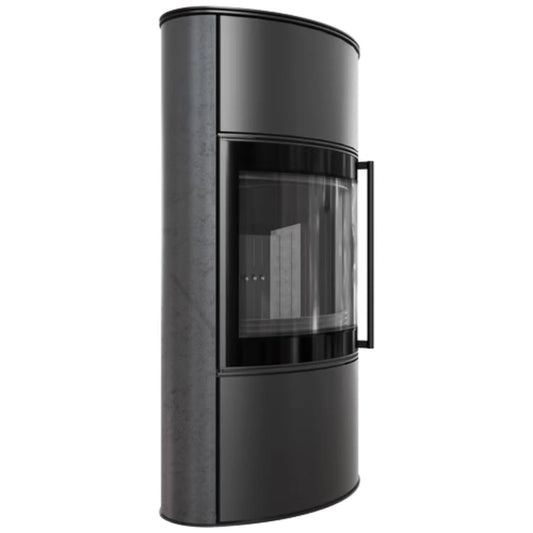 Sobă Bjorn High 7kW ceramică Grafite Satin cu capac oțel - samota neagra