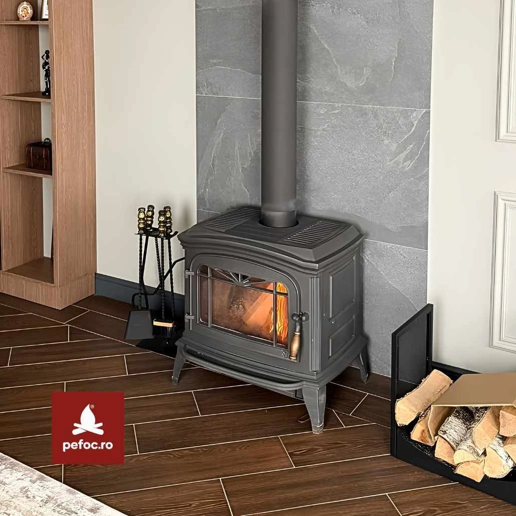 Soba fonta Bradford 9-13.5kW, 167 kg - Negru