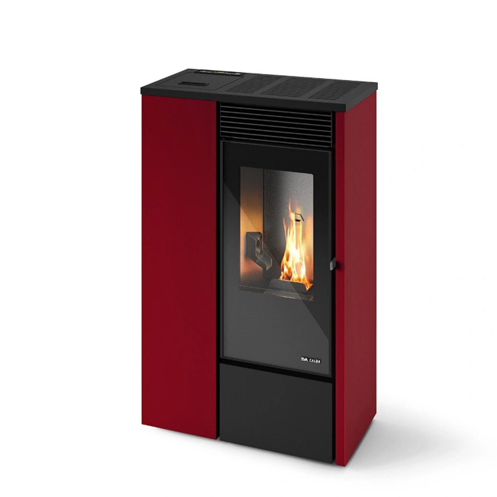 SOBA PELETI VANESSA SLIM 4.1-9.5 kw - ROSU