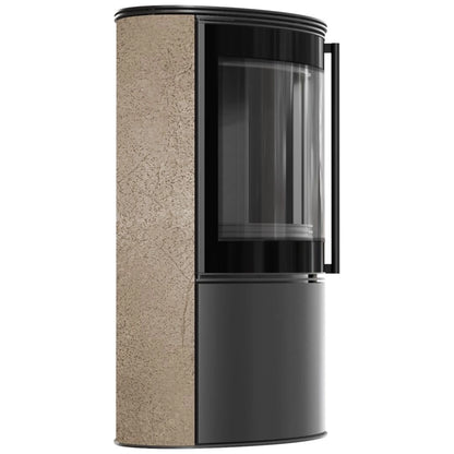 Soba Bjorn 7kW ceramica Gold Satin cu capac otel - samota neagra