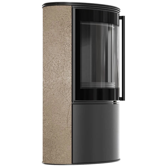 Sobă Bjorn 7kW ceramică Gold Satin cu capac oțel - samota neagra