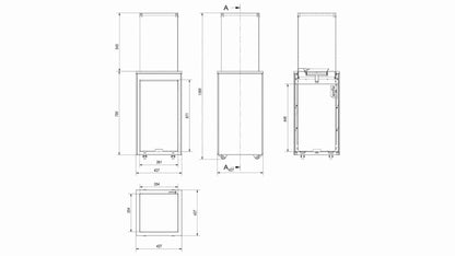 Patio Mini Negru Manual S - Incalzitor pe gaz