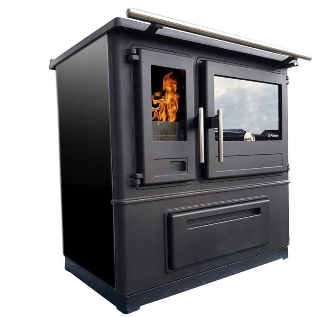 Soba de gatit SL85 negru cu plita si cuptor - 8kW - racord dreapta