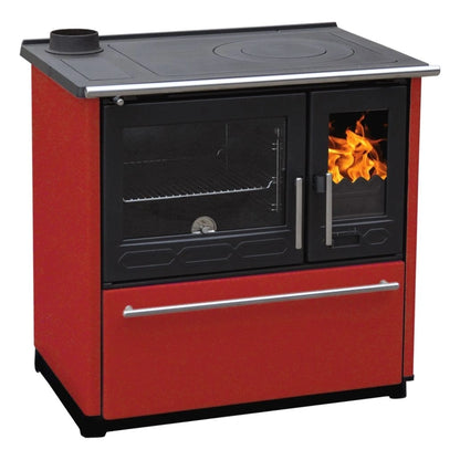 Soba de gatit P85 Rosu cu plita si cuptor - 8kW - racord stanga