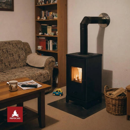 Soba pe lemne Luma 5-6kw - Negru