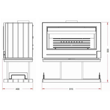 Soba fonta Norman 12-18kW, 220 kg, latime 91 cm