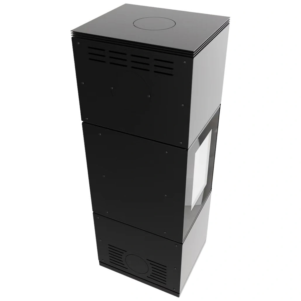 Soba Inga, 3 laturi de sticla, 8-11kW, 203 kg - Samota neagra