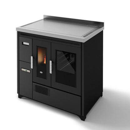 SOBA PE PELETI ENRICA 3.4-9.3 KW - NEGRU