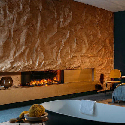 Șemineu Electric cu Aburi de Apă Faber e-Matrix Linear 1050-400 II - Design Lățit și Îngust, Fără Ramă, Control Inteligent