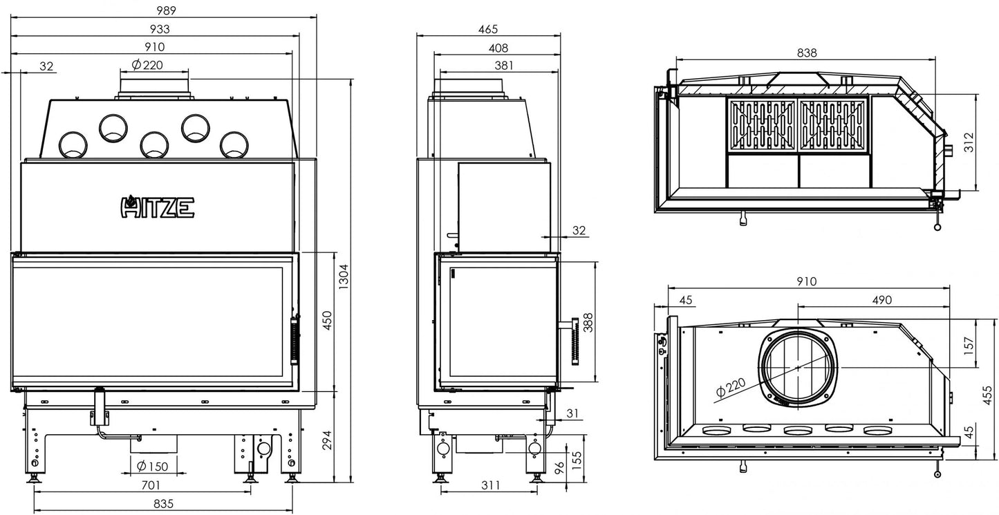 Focar Semineu Hitze 19 kW Albero AL19L.H-D