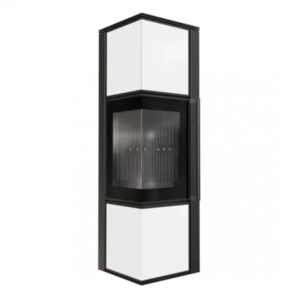 Soba Tora M 8-11kW Panou alb de sticla - Samota Neagra