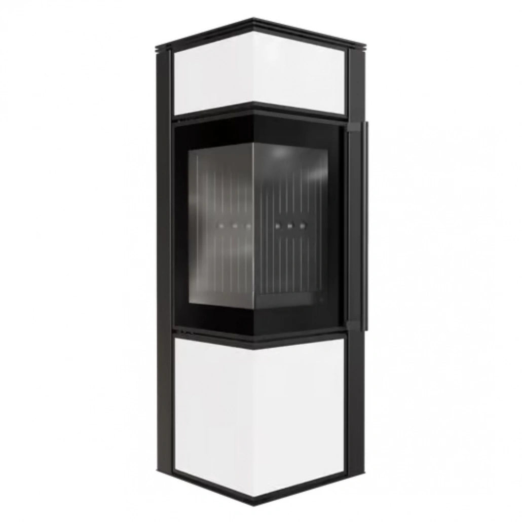 Soba Tora S 8-11kW Panou alb de sticla - Samota neagra