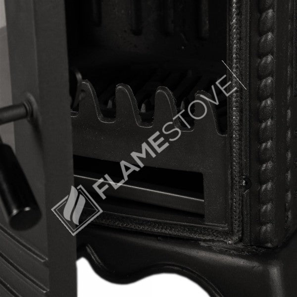 Soba Lux FS-054 din fontă cu sticlă pe 3 laturi și 55% eficiență - Încălzește 70 m², sticlă Schott Robax, emailată