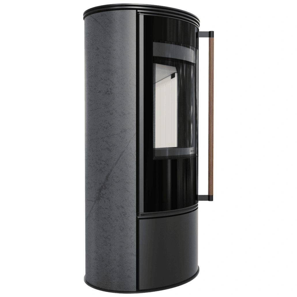 Soba Erik 5.5kW Grafite Satin - maner lemn