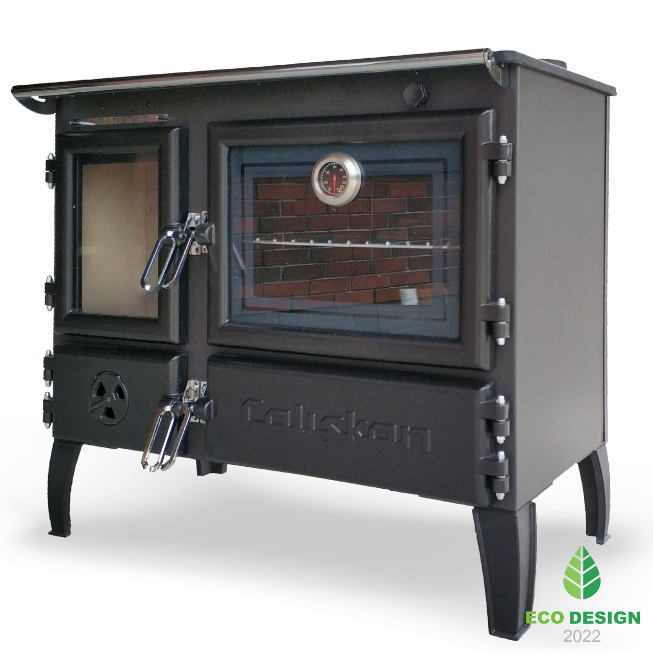 214 Gourmet Brick Cookstove - 6.420 kW, Double Cycle Oven, Ceramic Glass, Ideal for Wood Burning