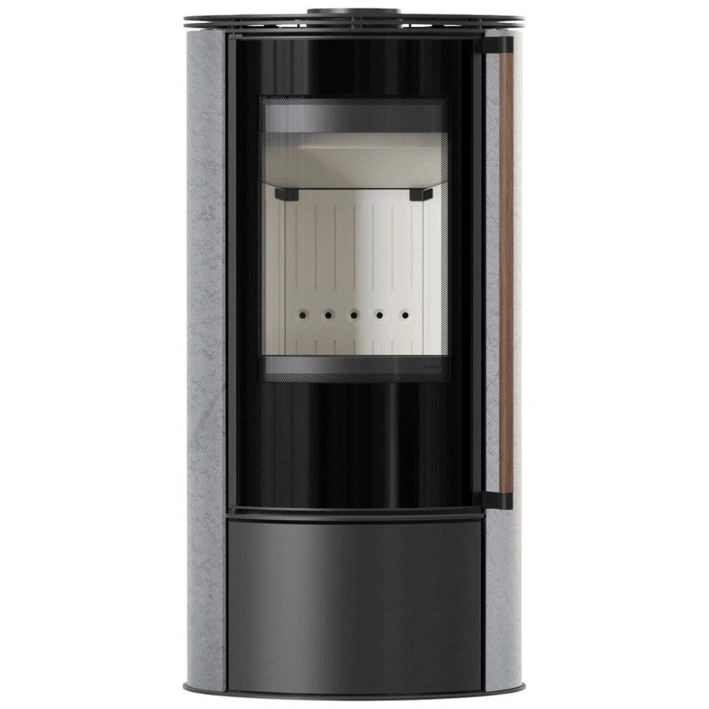 Soba Erik 5.5kW Grey Satin - maner lemn