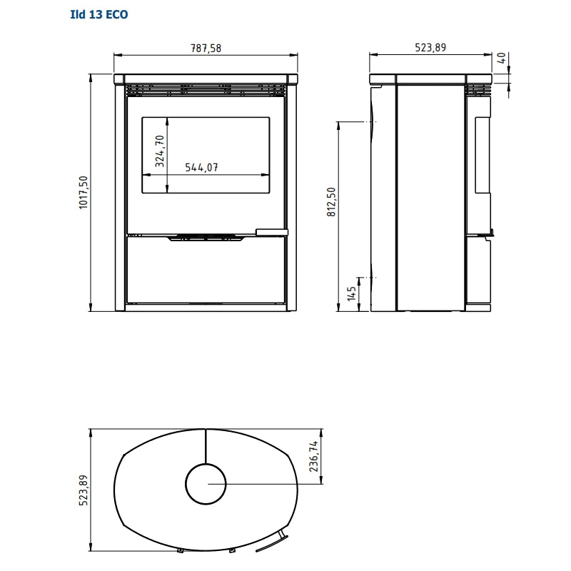 Sobă pe lemne ILD 13 Eco 8.5kW din steatit