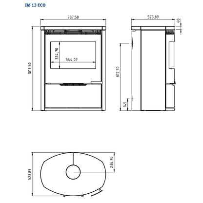 Sobă pe lemne ILD 13 Eco 8.5kW din steatit