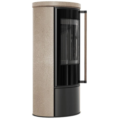 Soba Erik 5.5kW ceramica Gold Satin - maner lemn - samota neagra