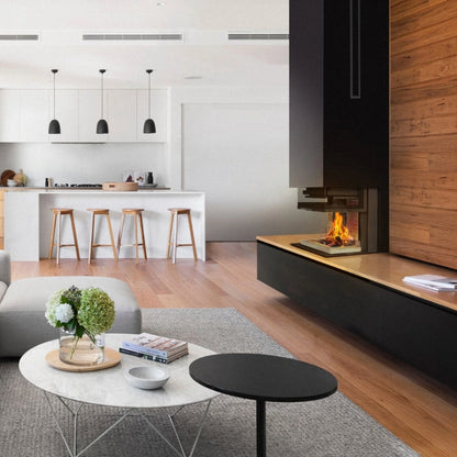 Focar semineu nbc 80 36 trei laturi deschidere verticala samota neagra