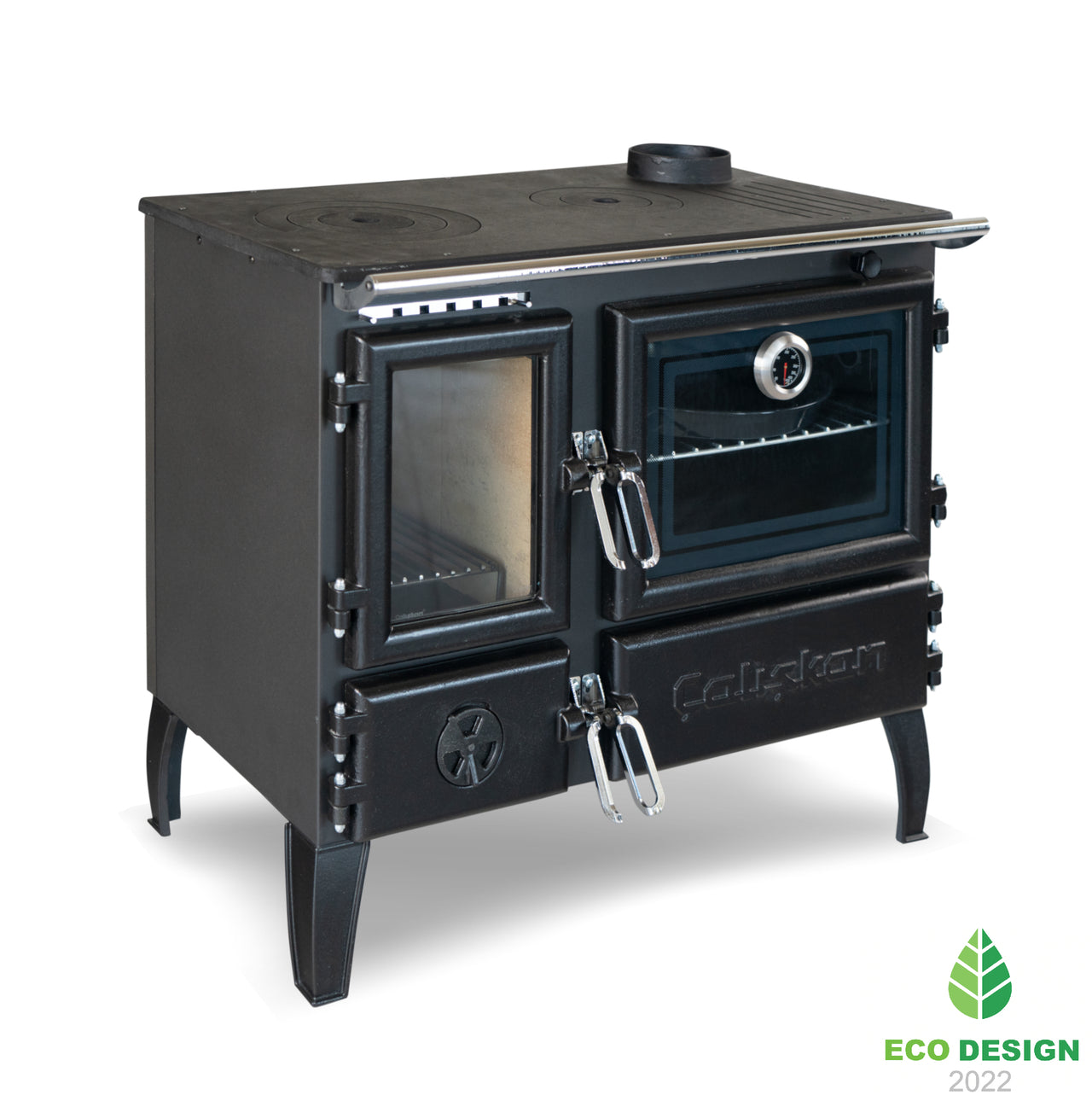 214 Gourmet Brick Cookstove - 6.420 kW, Double Cycle Oven, Ceramic Glass, Ideal for Wood Burning