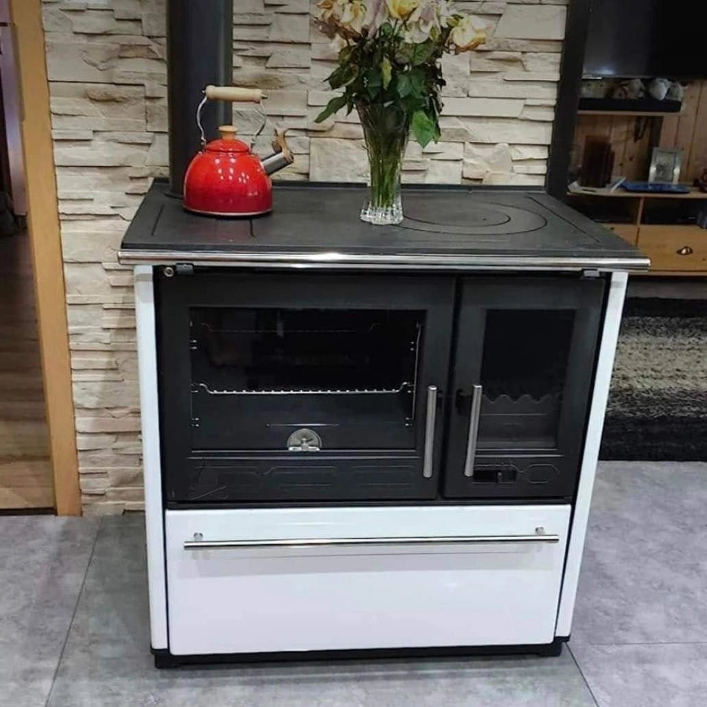 Soba de gatit P85 Alb cu plita si cuptor - 8kW - racord stanga