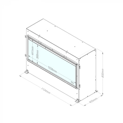e-BoX 1000-450 I - Șemineu Electric cu Aburi de Apă - Flăcări Realiste și Control Vocal