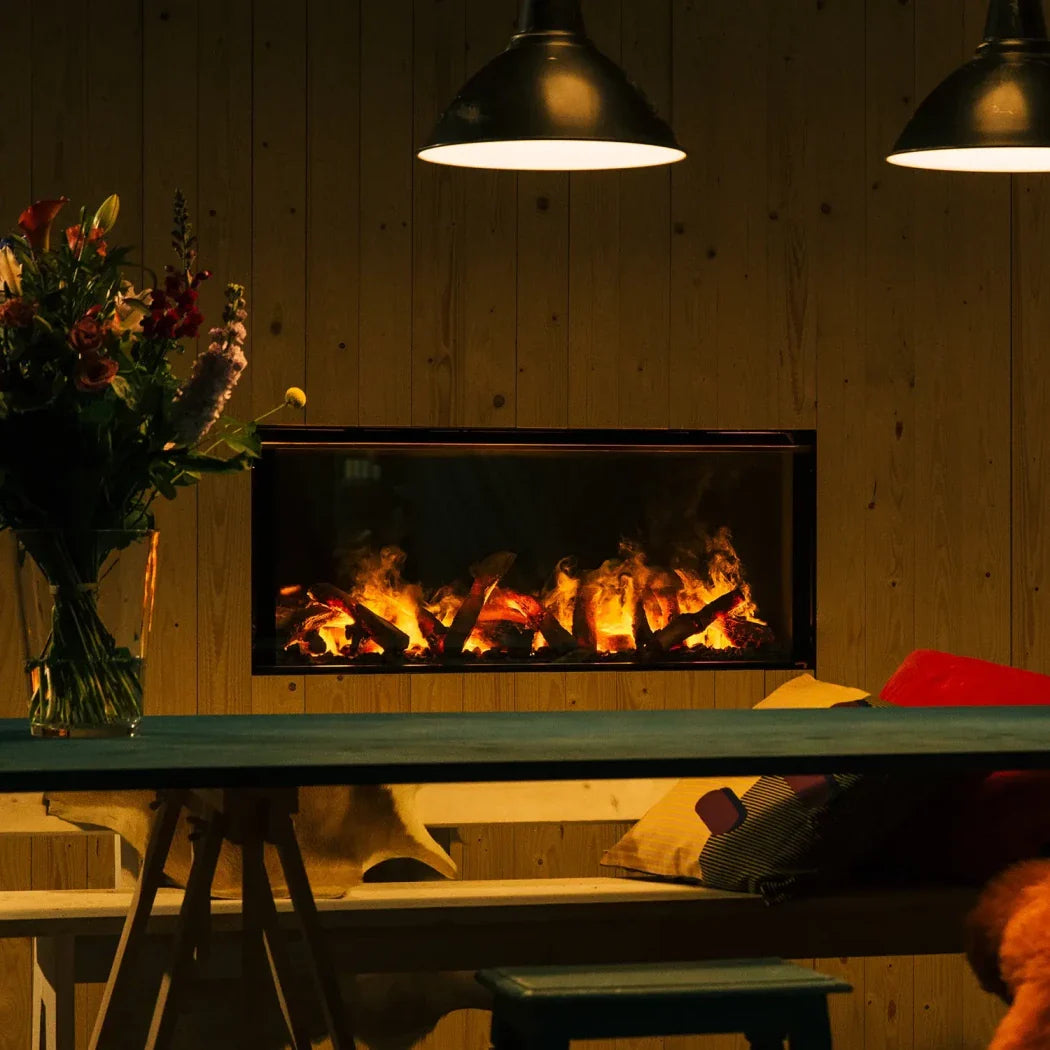 e-BoX 1000-450 I - Șemineu Electric cu Aburi de Apă - Flăcări Realiste și Control Vocal