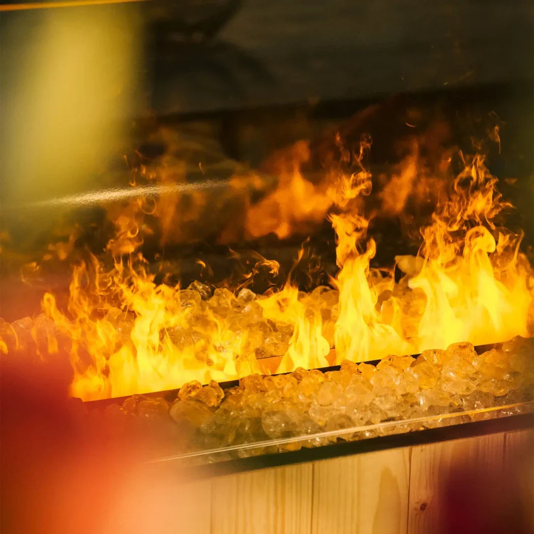 e-BoX 1000-450 I - Șemineu Electric cu Aburi de Apă - Flăcări Realiste și Control Vocal