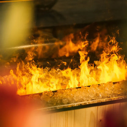 e-BoX 1000-450 I - Șemineu Electric cu Aburi de Apă - Flăcări Realiste și Control Vocal