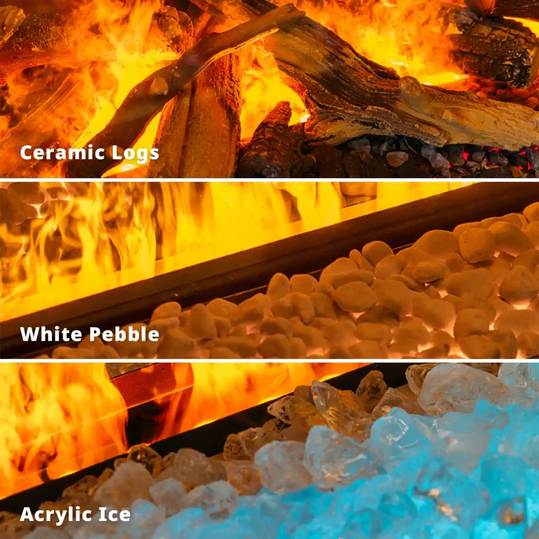 e-BoX 1000-450 I - Șemineu Electric cu Aburi de Apă - Flăcări Realiste și Control Vocal