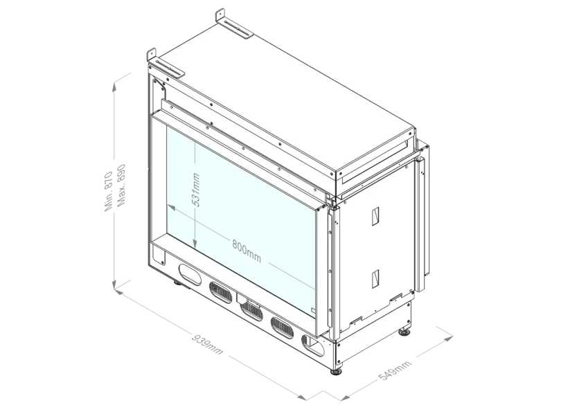Șemineu Electric e-MatriX Mood 800-500 ST - Flacără Realistă cu Aburi