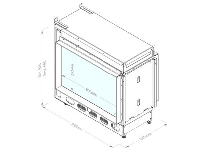 Șemineu Electric e-MatriX Mood 800-500 ST - Flacără Realistă cu Aburi