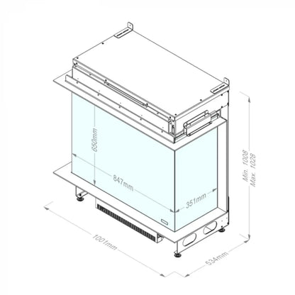 Șemineu Electric Faber e-MatriX Mood 800-650 III - Apă-Vapori, Triforma, Control Inteligent