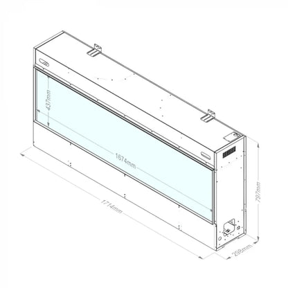 Șemineu Electric cu Vapori de Apă e-SliM Linear 1700-450 I - Flacără Realistă și Control Inteligent