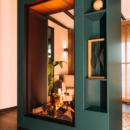 Șemineu cu Abur Vertical Faber Dimplex e-MatriX Vertical 800-1600 ST - Foc Autentic, Două Fețe, Control Inteligent
