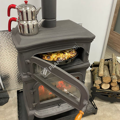 Sobă Premium Altar FS-033 – Eficiență Energetică Clasa A, Combustie Dublă, Fontă, Ideală pentru Lemn și Cărbuni